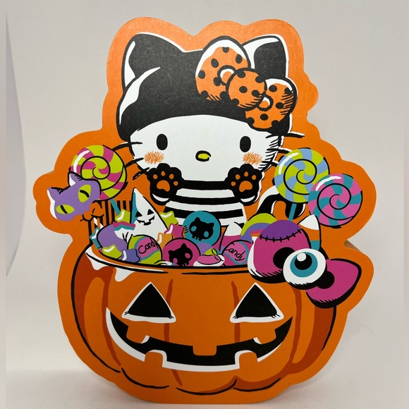 Hello Kitty Halloween Candy Trunk or Treat Wood Sign Wall Art Decor Die Cut - Picture 2 of 7